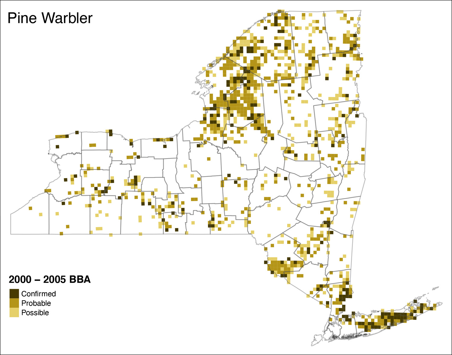 Pine Warbler Atlas II Map