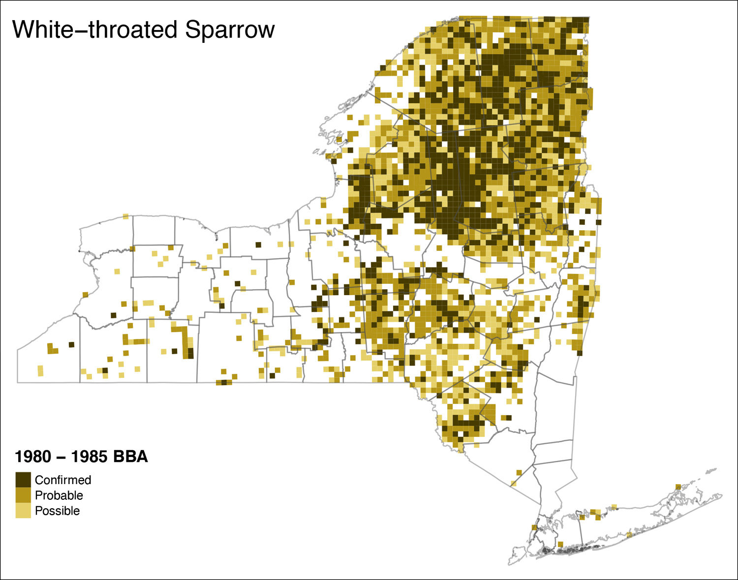 White-throated Sparrow Atlas 1 Distribution
