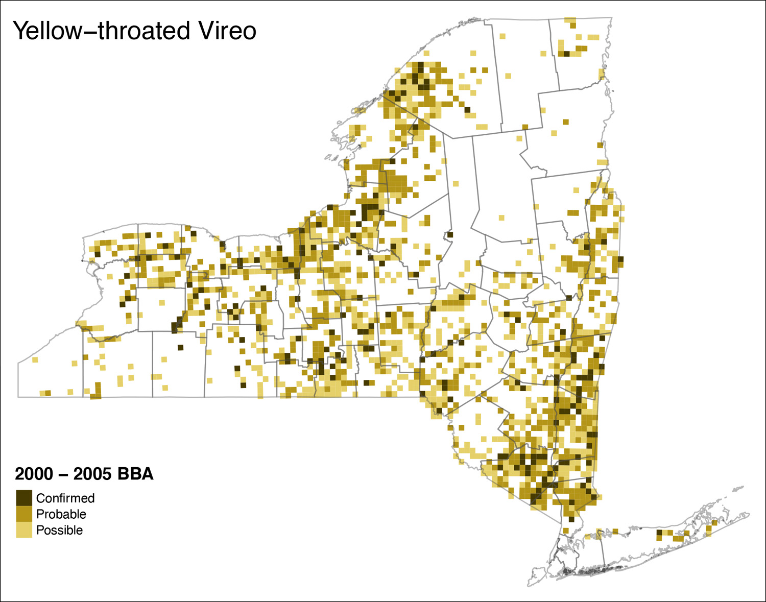 Yellow-throated Vireo Atlas 2 Distribution