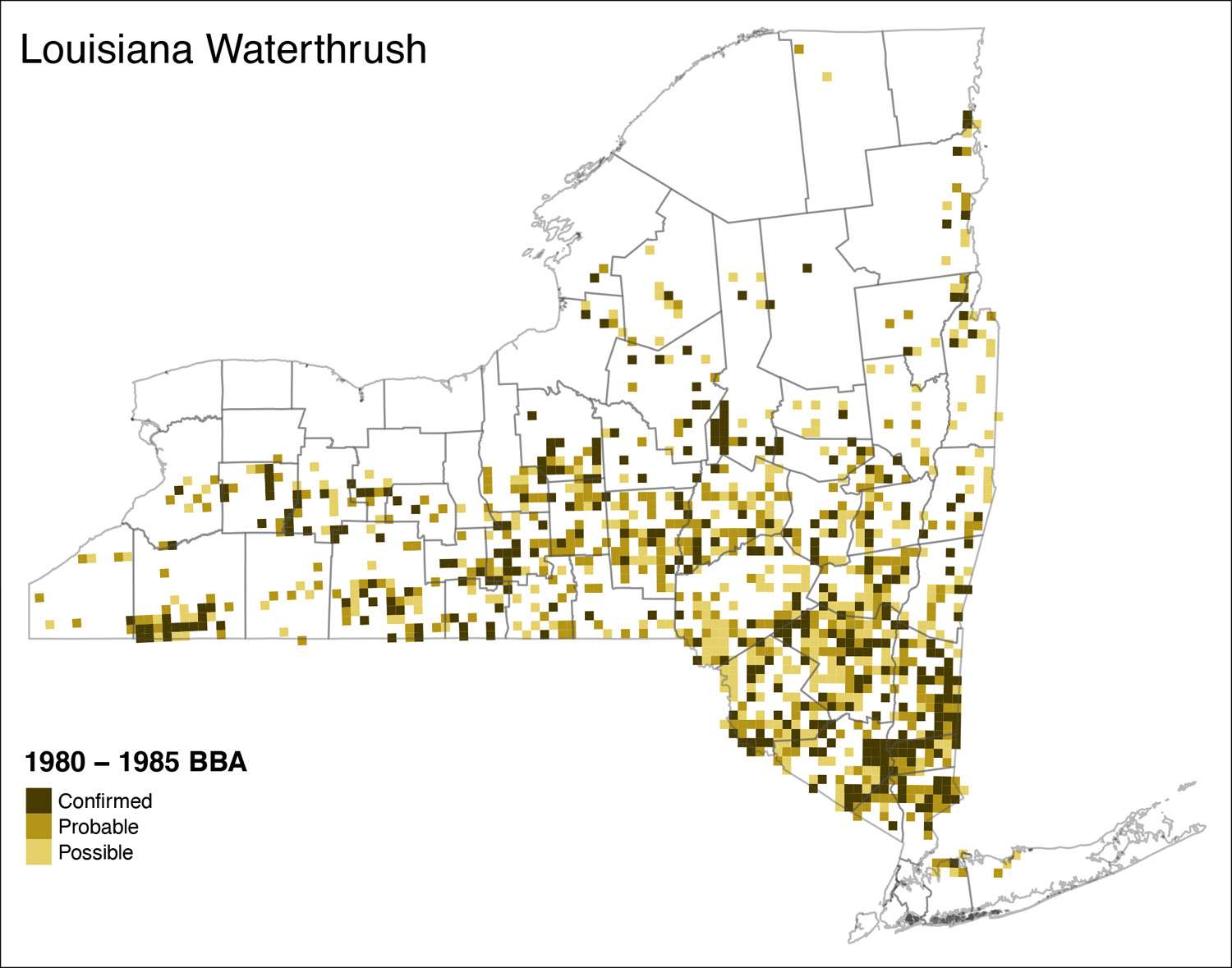 Louisiana Waterthrush Atlas 1 Distribution