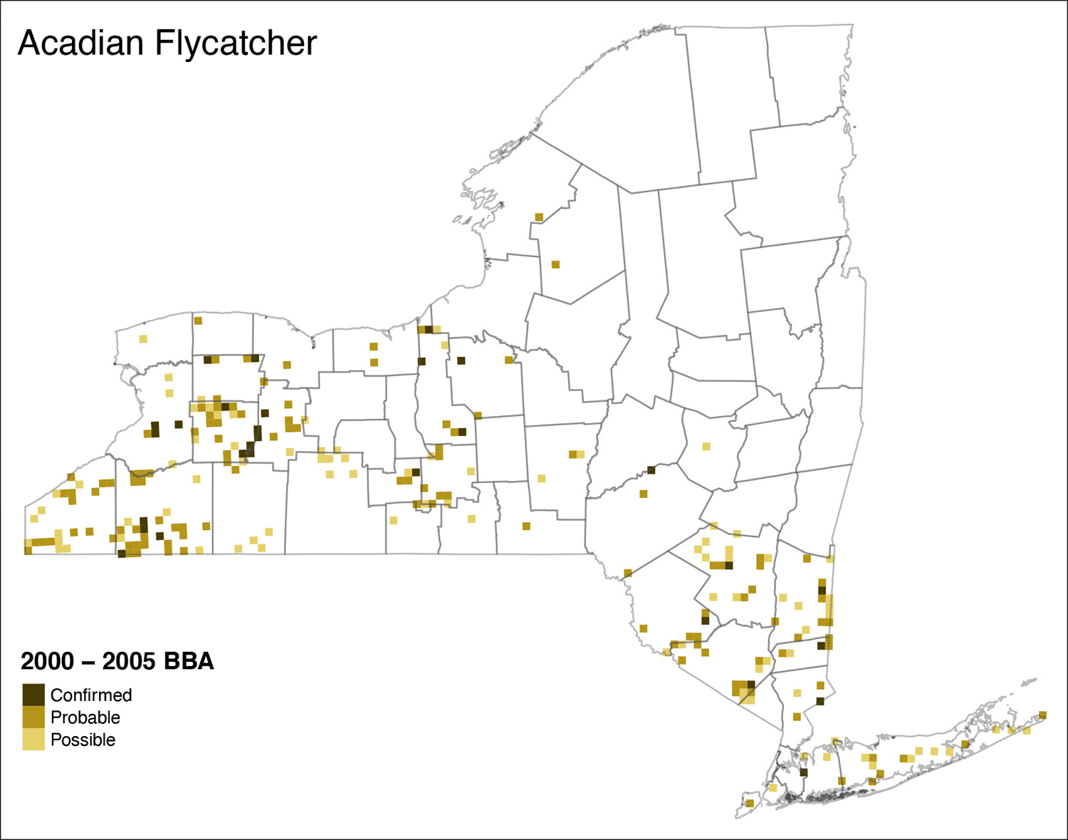 Acadian Flycatcher Atlas 2 Distribution