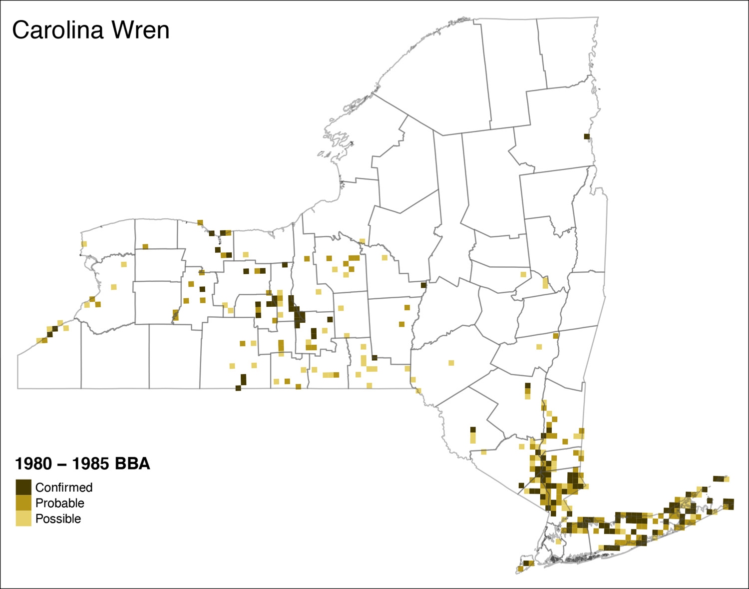 Carolina wren atlas I map